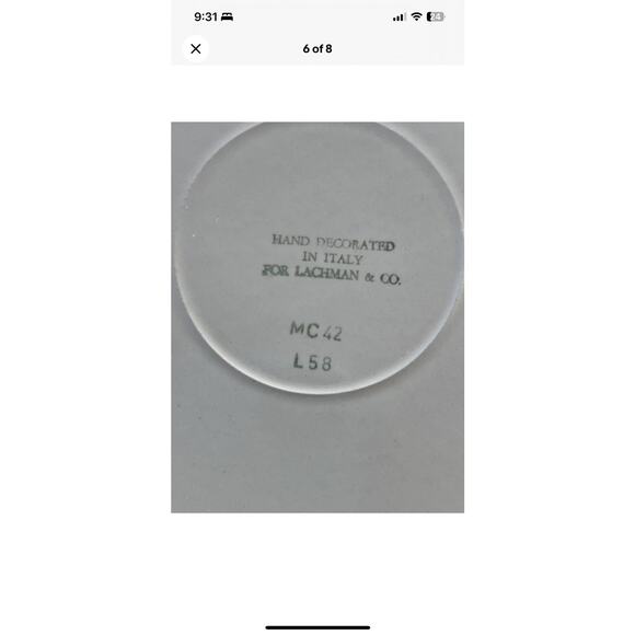 Mancioli for Lachman & CO 3 Snack Plates With Cups Hand painted Vintage Italy - Picture 6 of 8